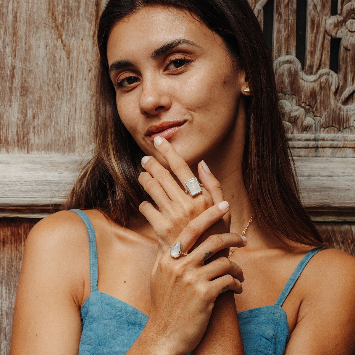 Rainbow Moonstone Elfin Ring