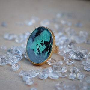 Azurite Crystal Ring