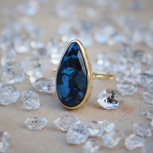 Azurite Crystal Elfin Ring