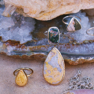 Ocean Jasper Elfin Ring