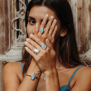 Rainbow Moonstone  Ring
