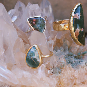 Ocean Jasper Elfin Ring