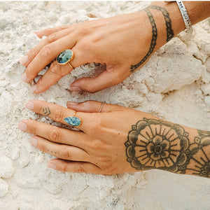 Azurite Crystal Elfin Ring