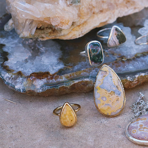 Ocean Jasper Elfin Ring