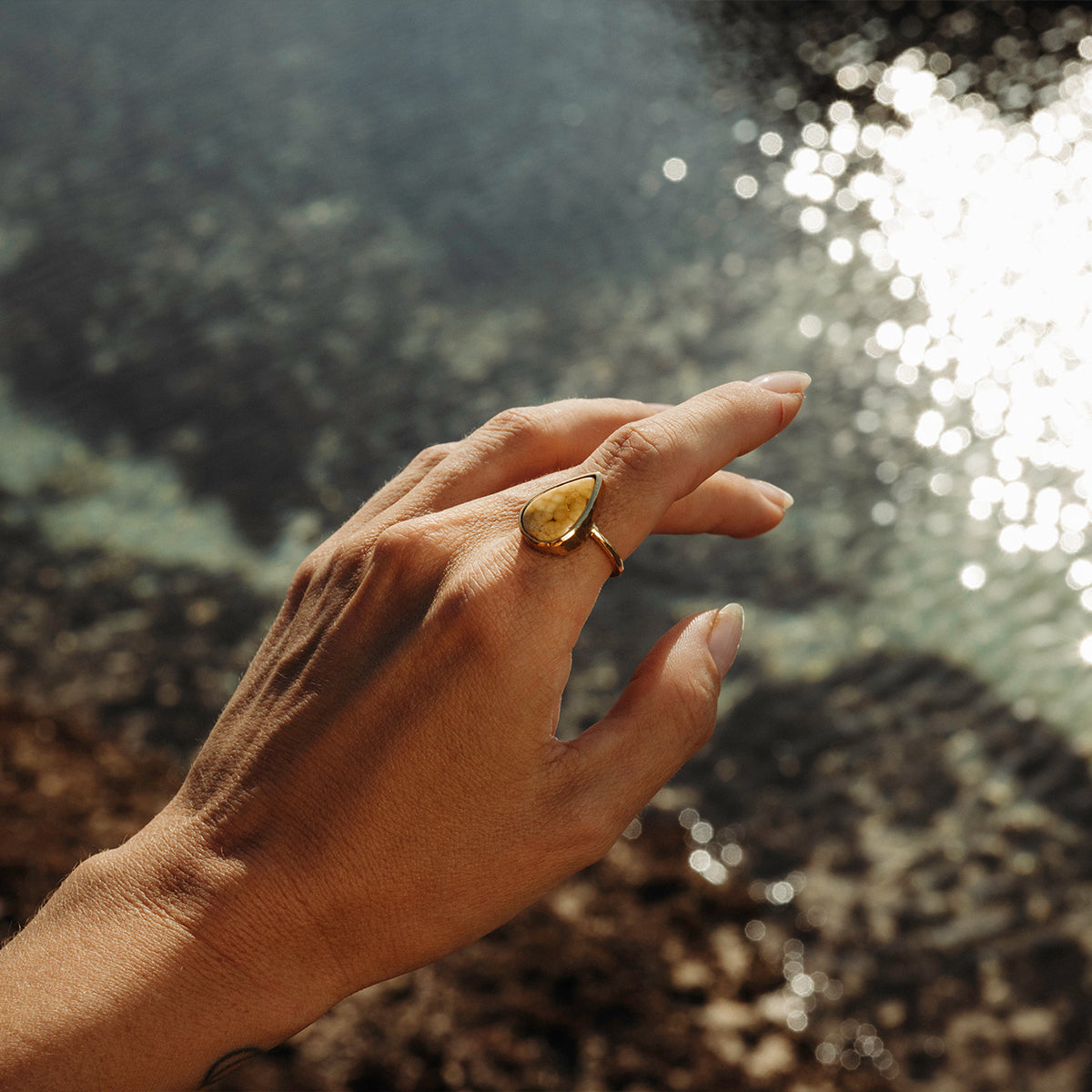 Ocean Jasper Elfin Ring