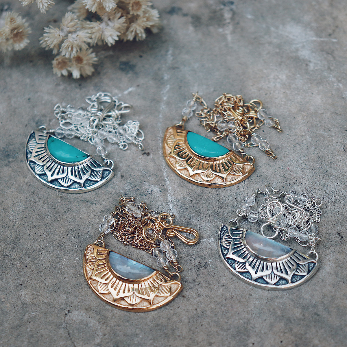 Natural Mystic Necklace|| Moonstone