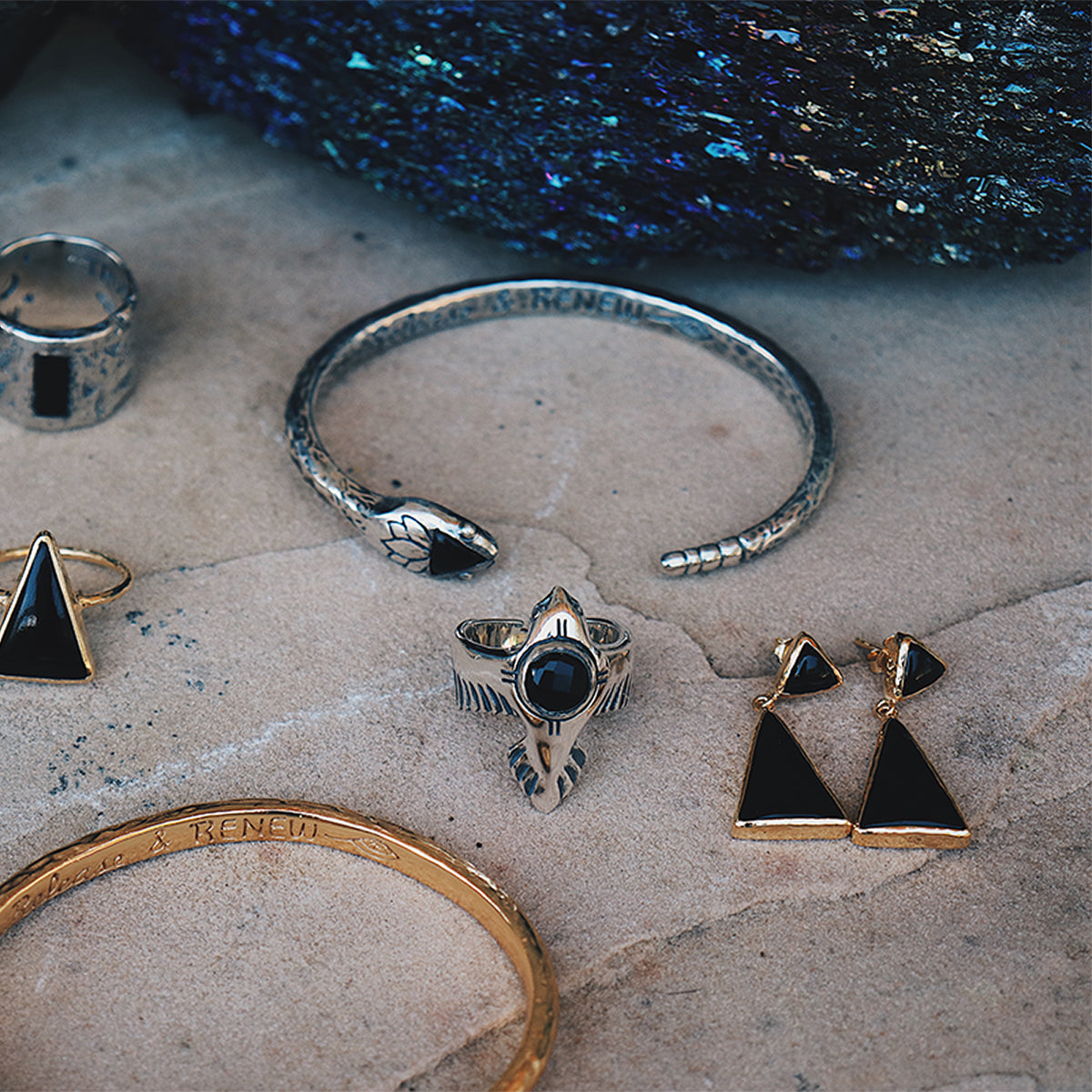 関税/送料込み【Bahgsu Jewels】AS ABOVE リング As Above Ring || Obsidian - Bahgsu