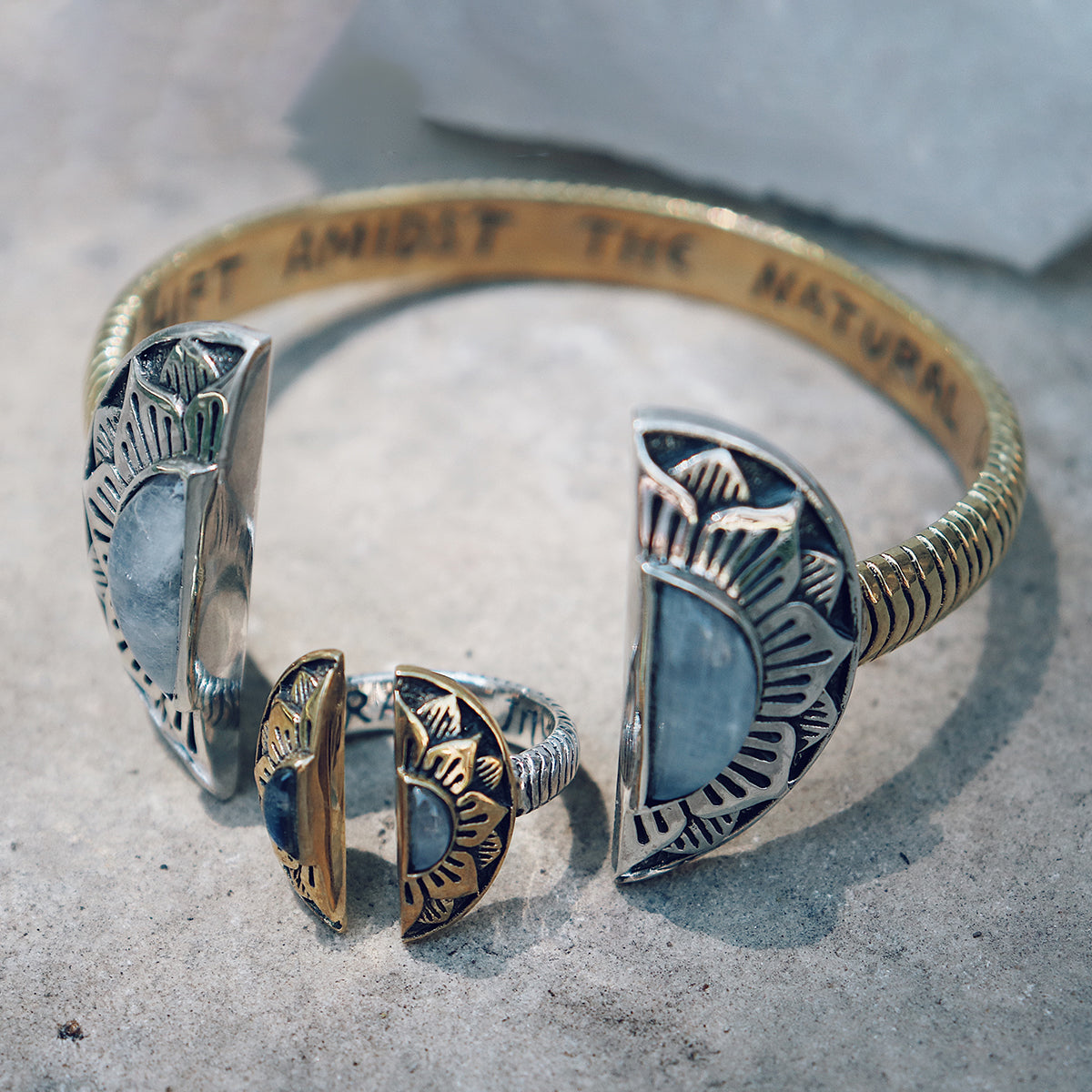 Natural Mystic Cuff || Moonstone