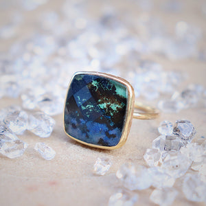 Azurite Crystal Elfin Ring