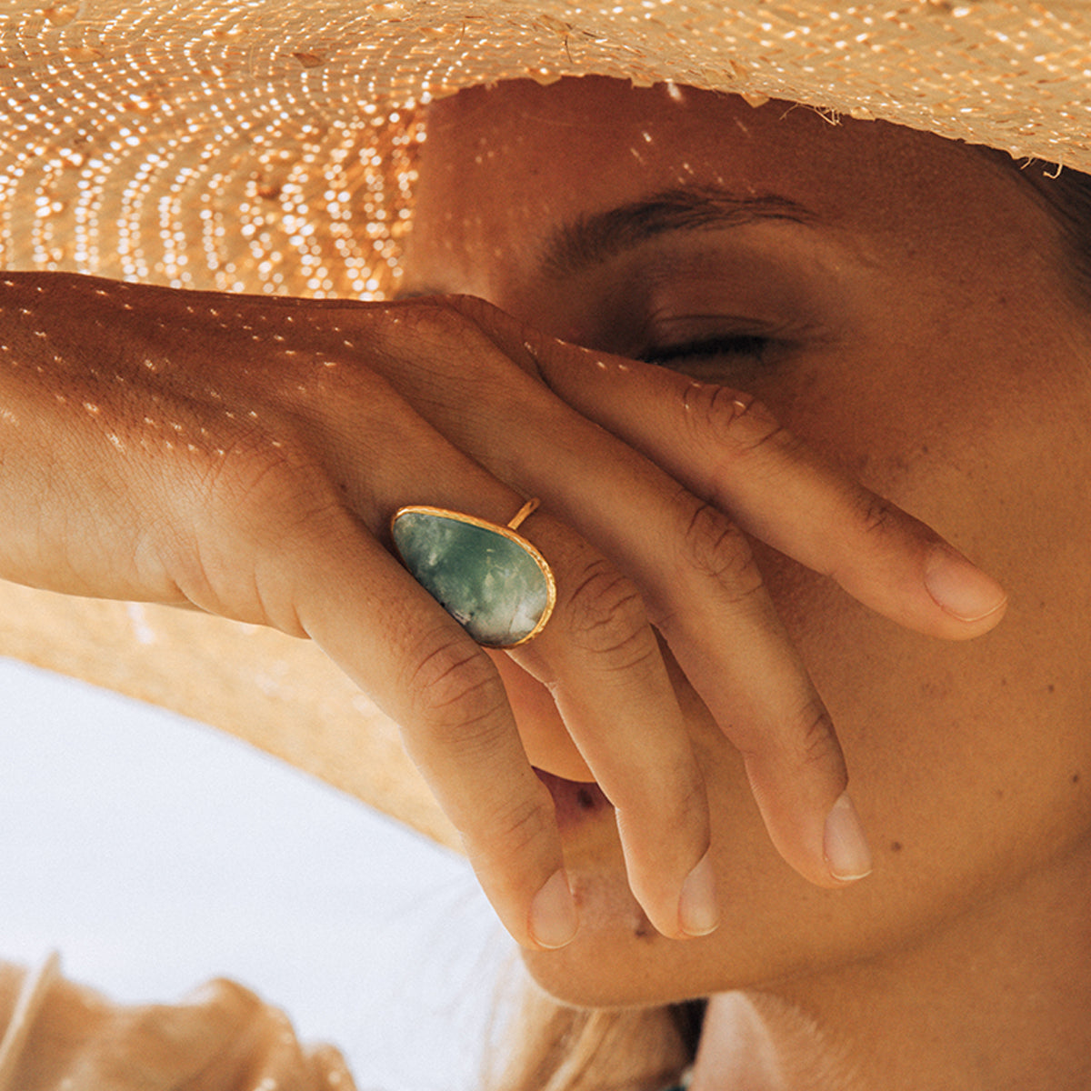 Moss Opal Elfin Ring