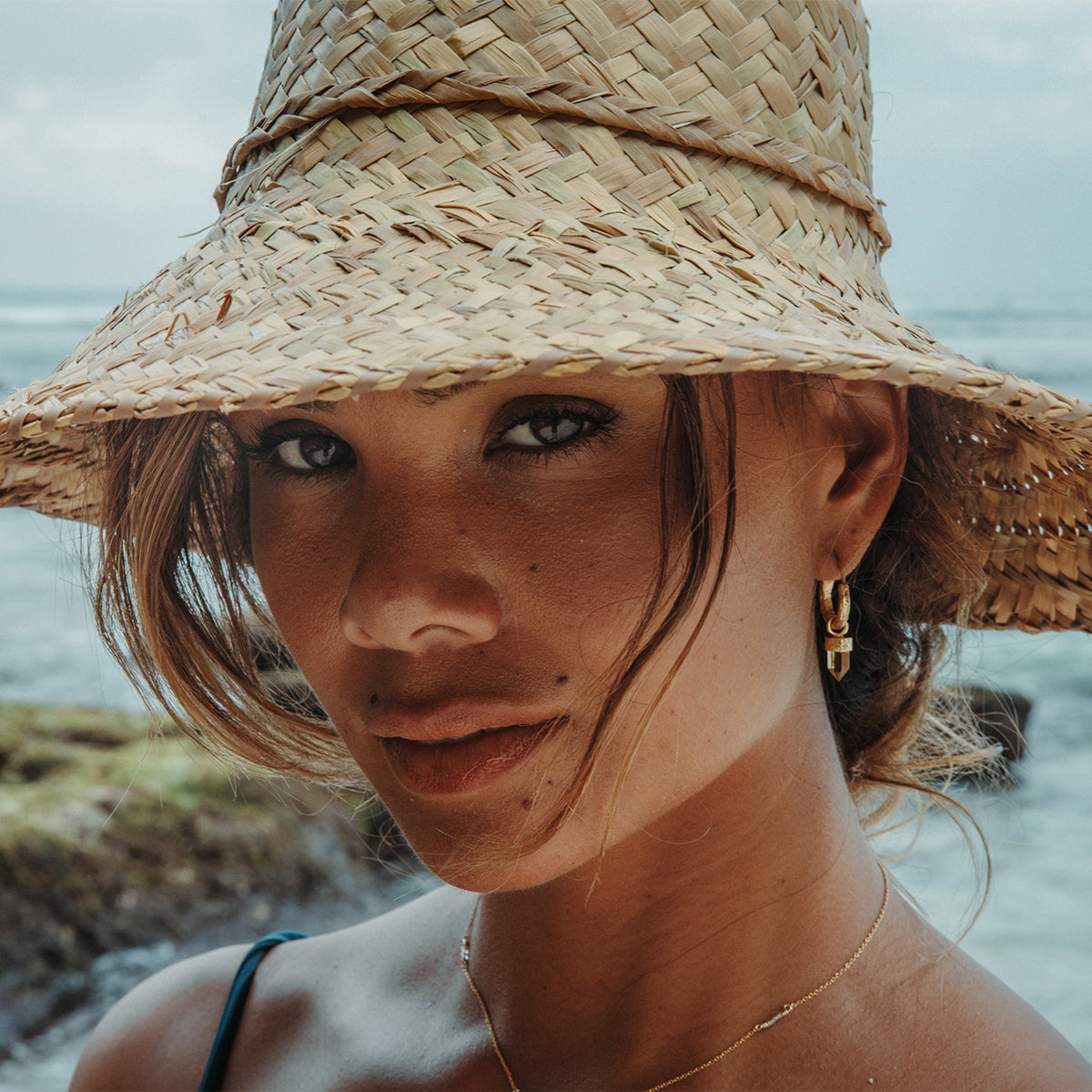 Wand Hoop Earrings || Citrine
