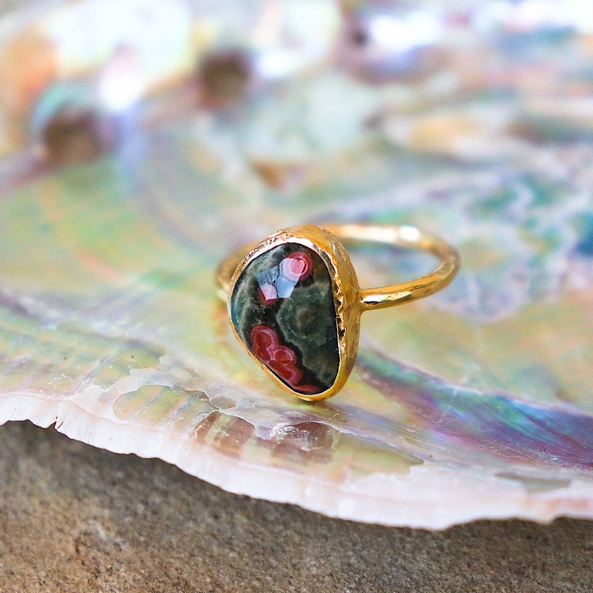 Ocean Jasper Elfin Ring