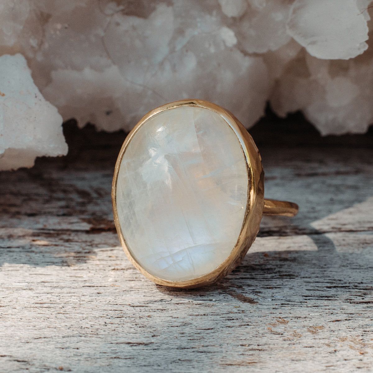 Rainbow Moonstone Elfin Ring
