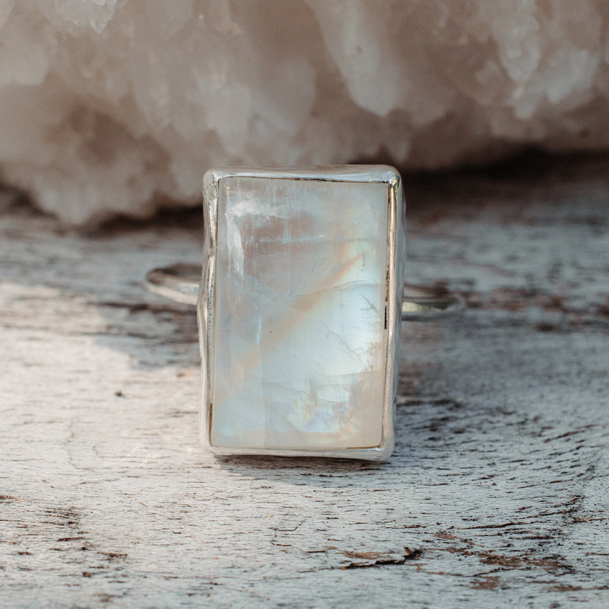 Rainbow Moonstone Elfin Ring
