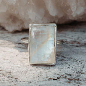 Rainbow Moonstone Elfin Ring