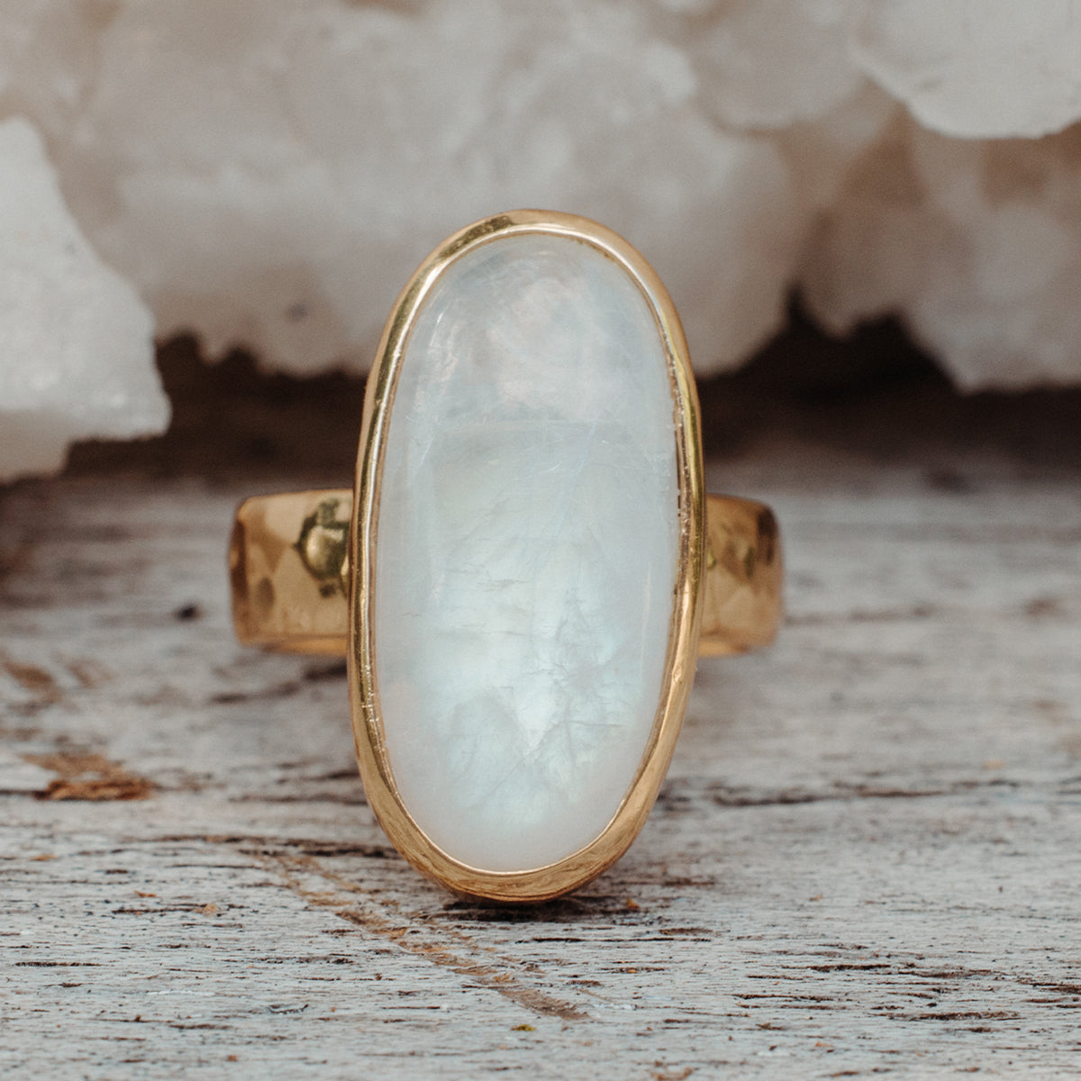Rainbow Moonstone Ring