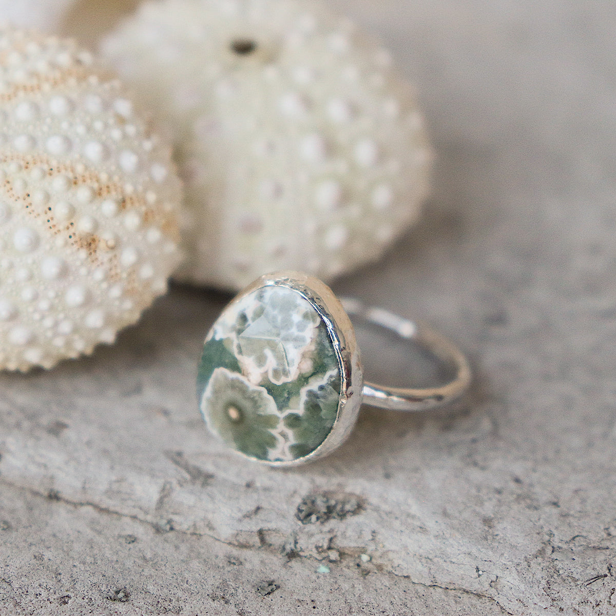 Ocean Jasper Elfin Ring