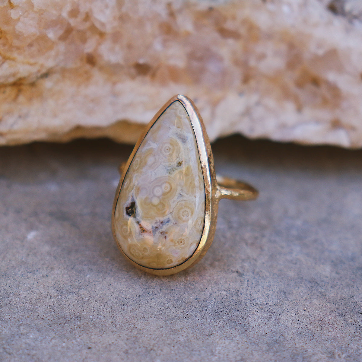 Ocean Jasper Elfin Ring