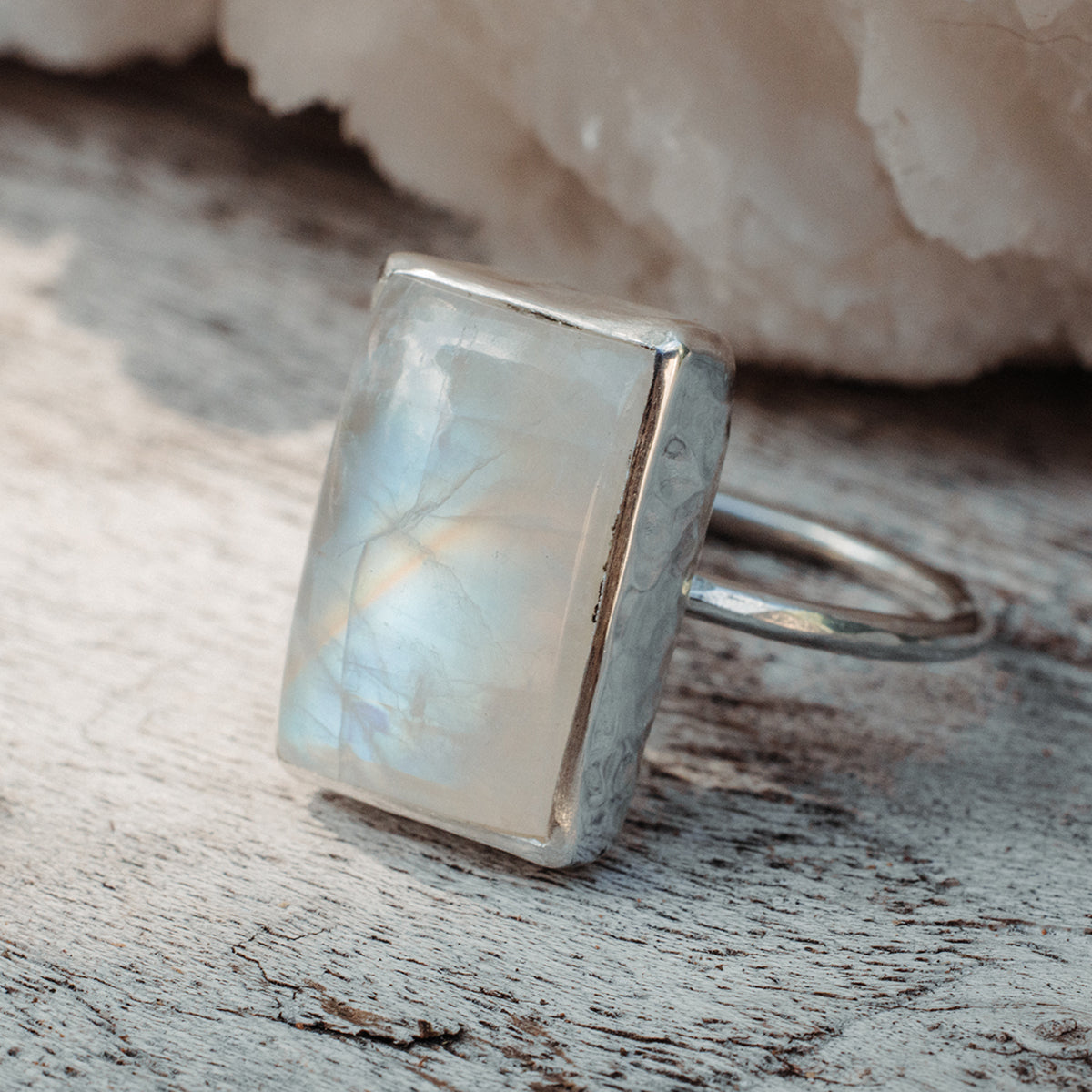 Rainbow Moonstone Elfin Ring