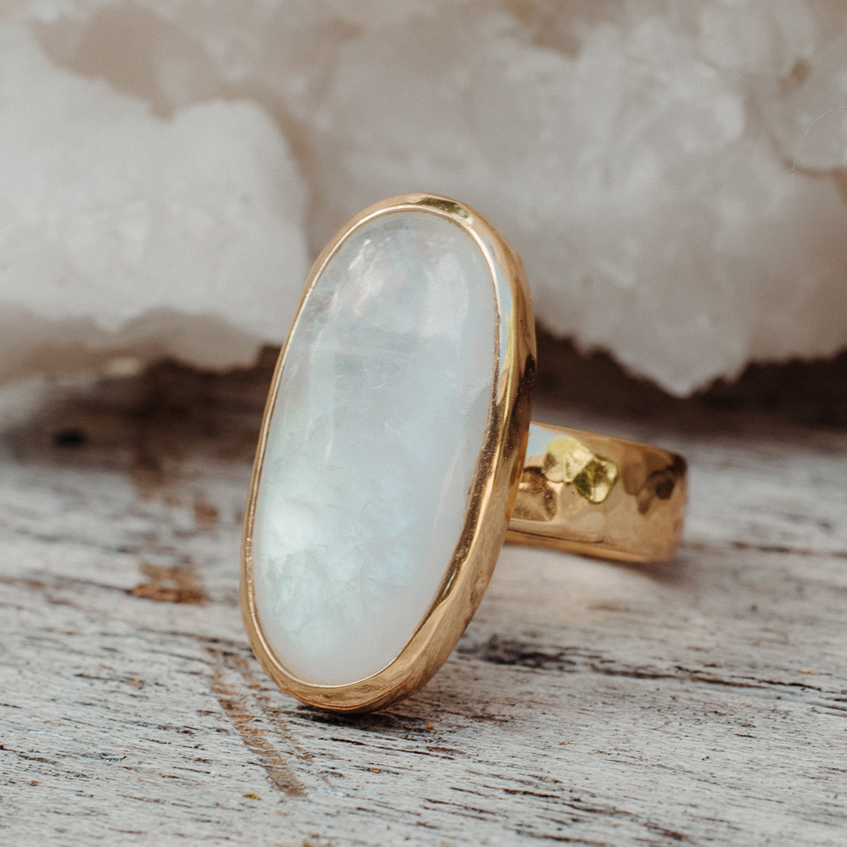 Rainbow Moonstone Ring