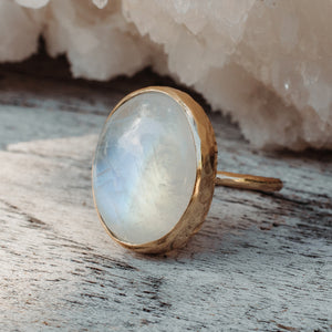 Rainbow Moonstone Elfin Ring
