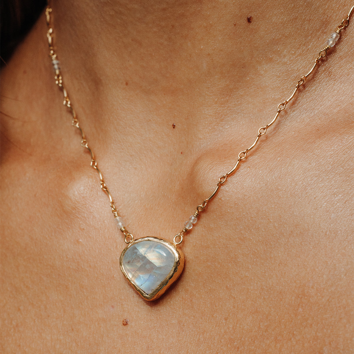 Rainbow Moonstone Necklace