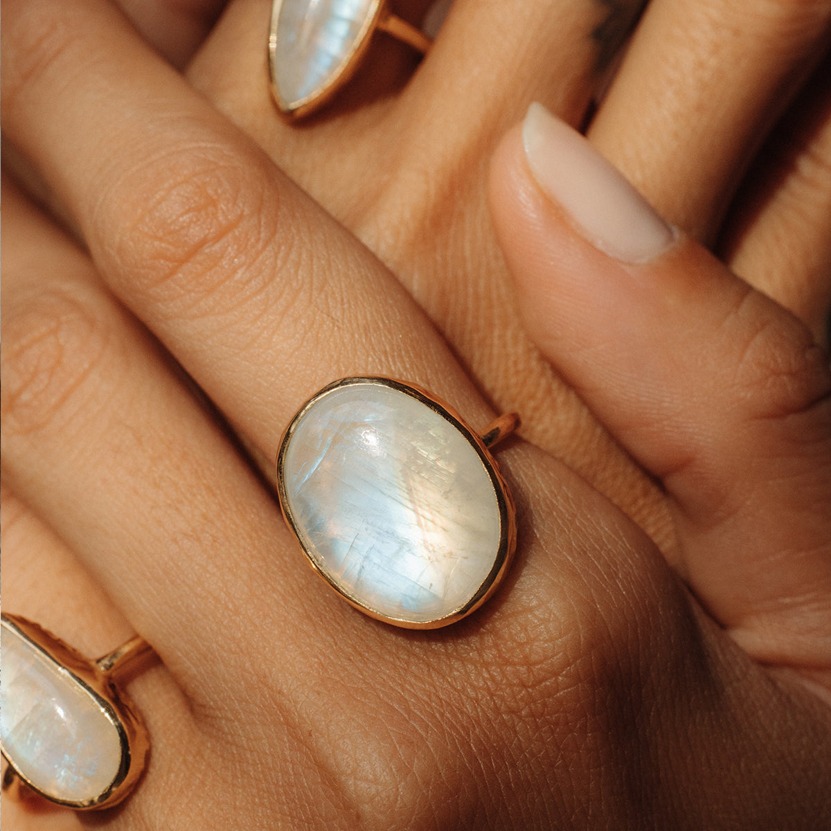 Rainbow Moonstone Elfin Ring