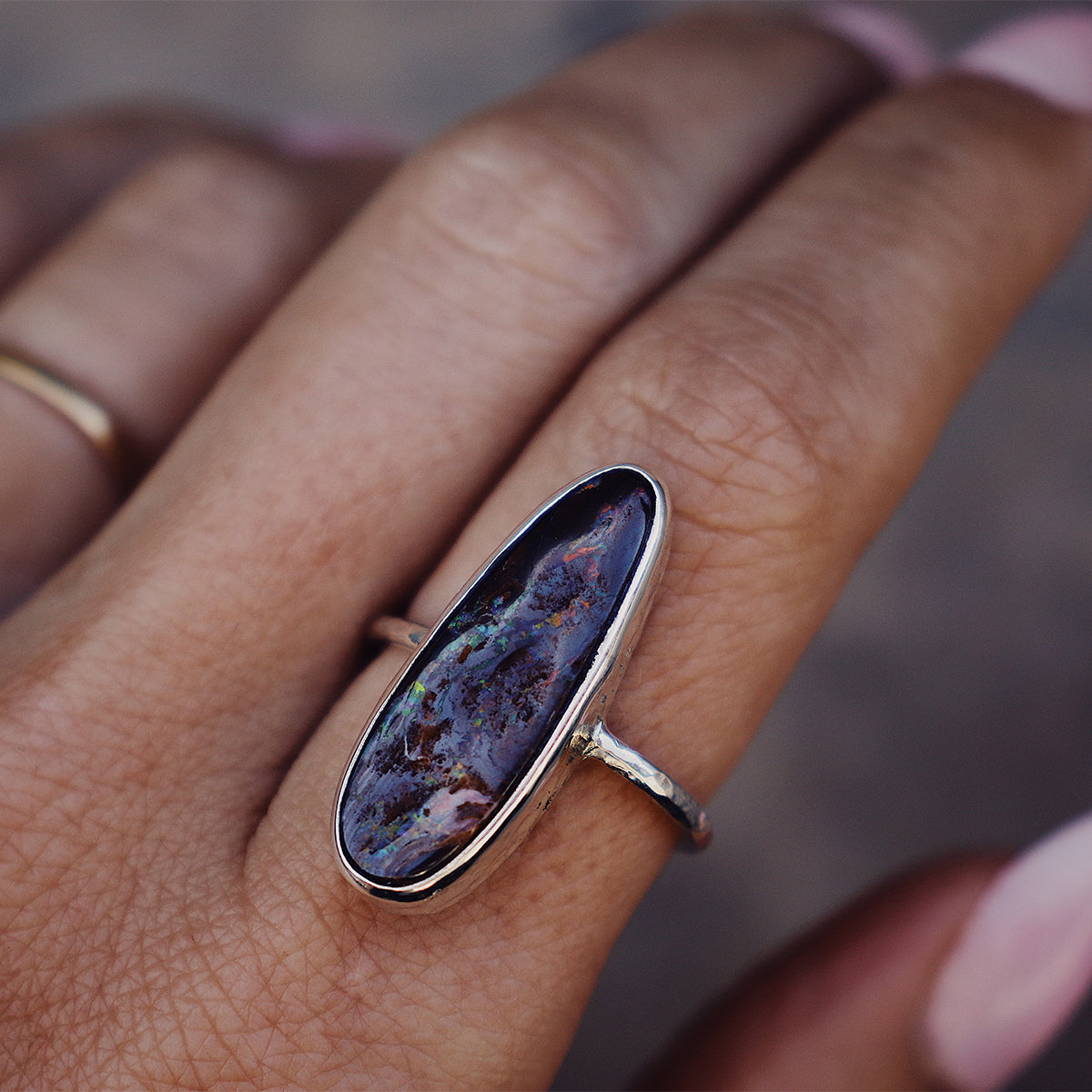 Boulder Opal Elfin Ring