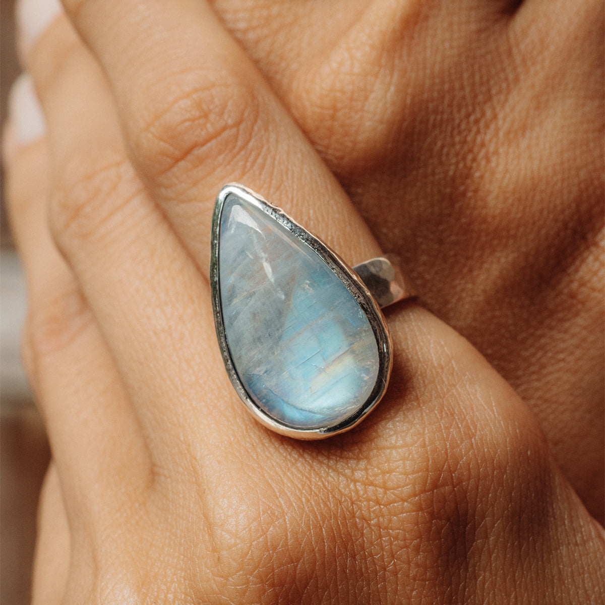 Rainbow Moonstone  Ring