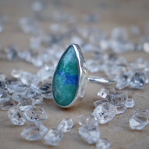 Azurite Crystal Elfin Ring