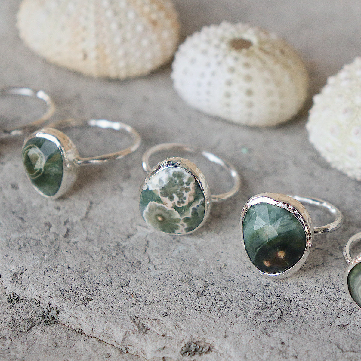 Ocean Jasper Elfin Ring