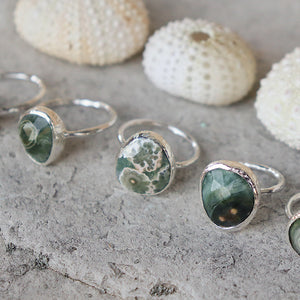 Ocean Jasper Elfin Ring