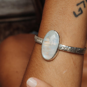 Heirloom Cuff || Rainbow Moonstone