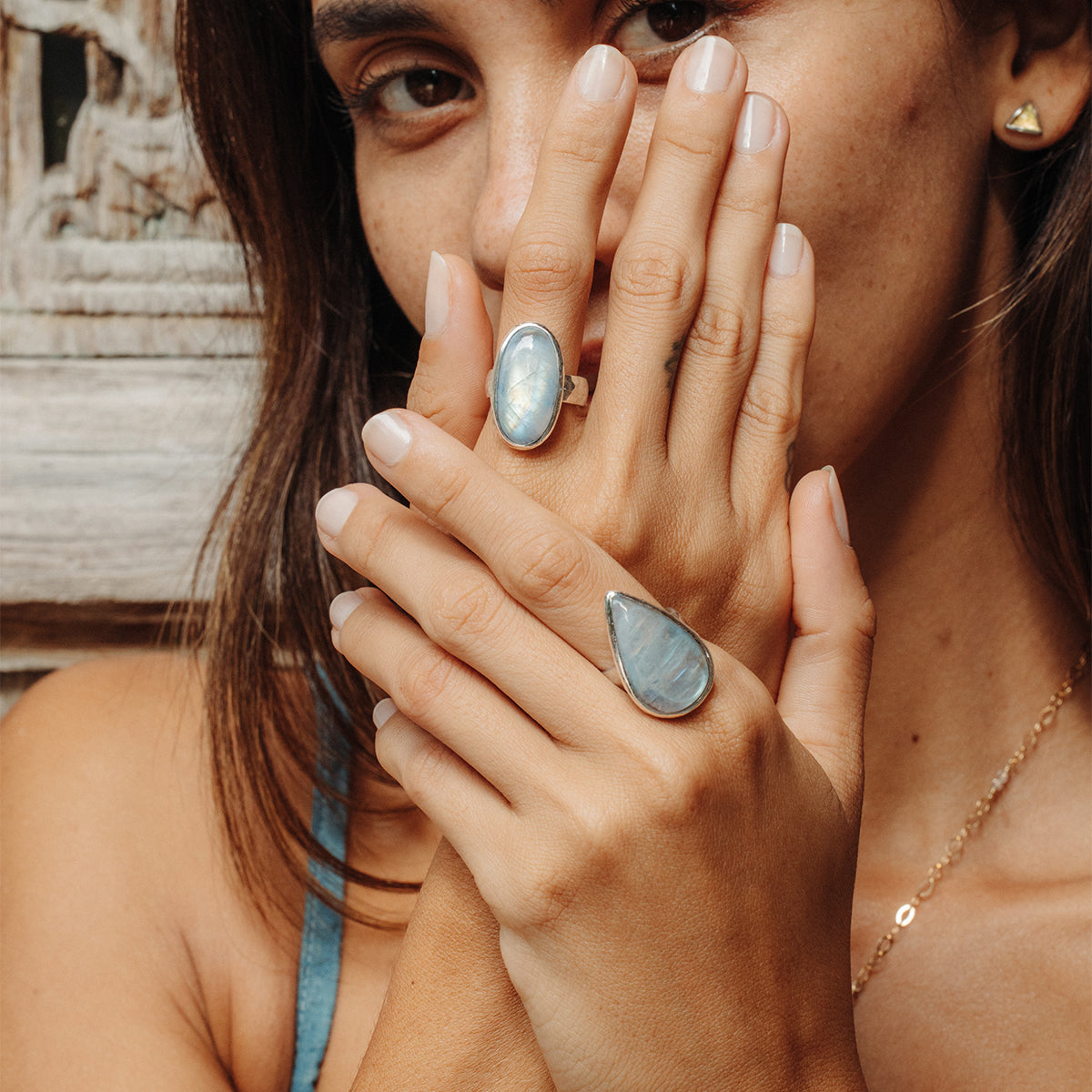 Rainbow Moonstone  Ring