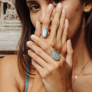 Rainbow Moonstone  Ring