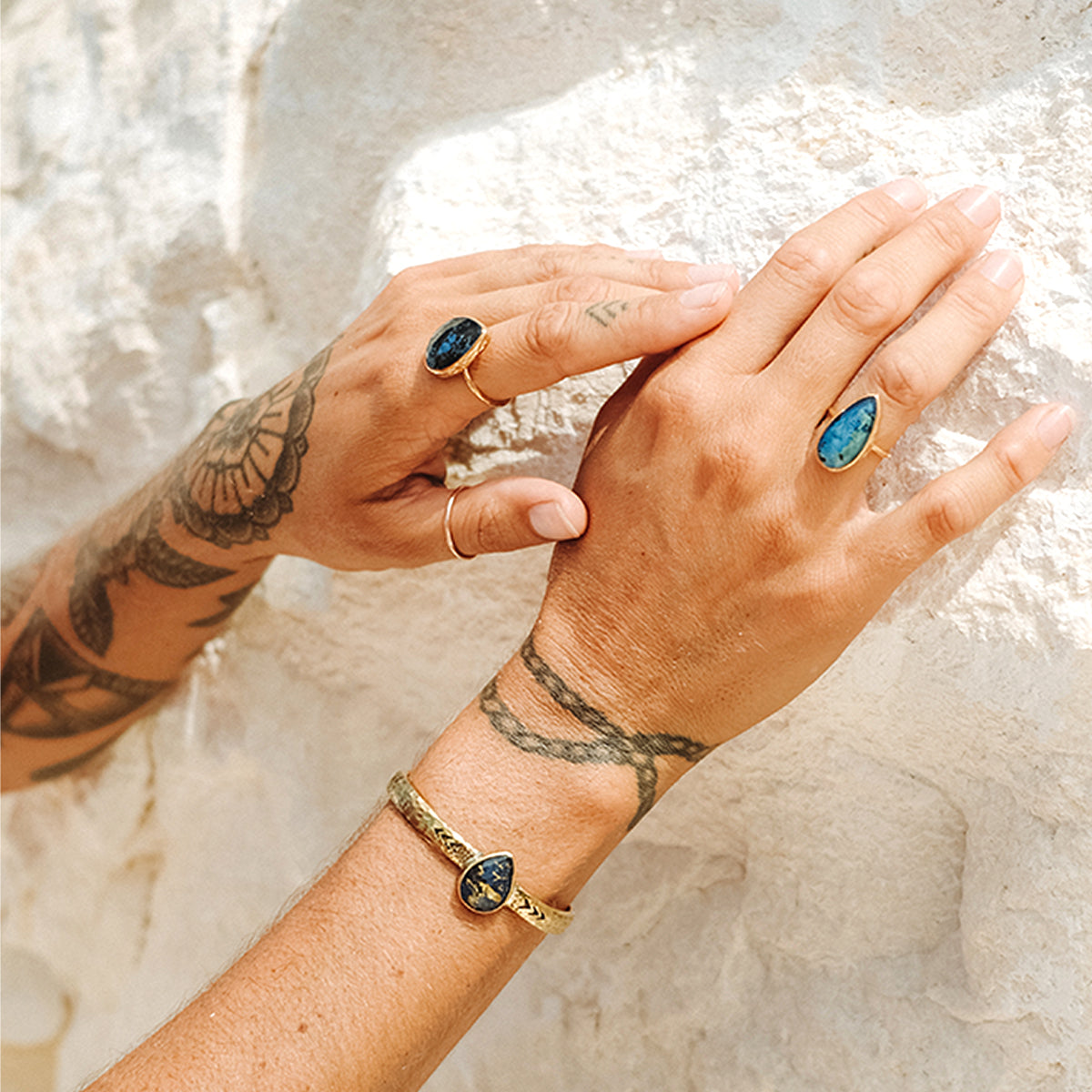 Azurite Crystal Elfin Ring
