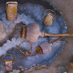 Ocean Jasper Elfin Ring