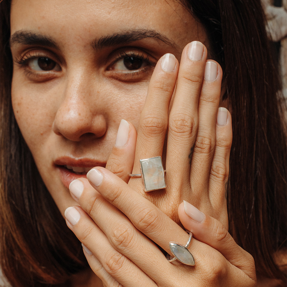 Rainbow Moonstone Elfin Ring
