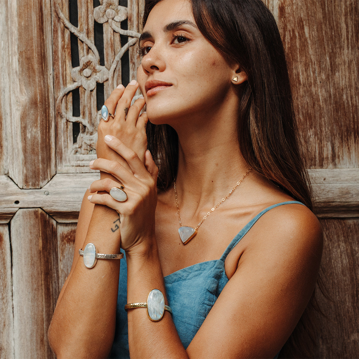 Heirloom Cuff || Rainbow Moonstone