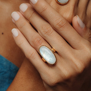 Rainbow Moonstone Ring