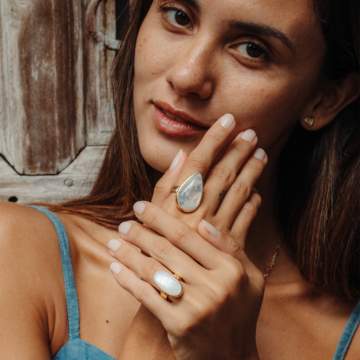 Rainbow Moonstone Ring