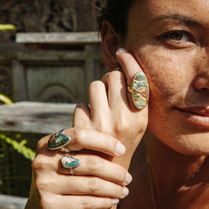 Copper Chrysocolla Elfin Ring