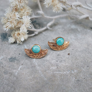 Natural Mystic Earrings :: Turquoise