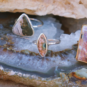 Ocean Jasper Elfin Ring