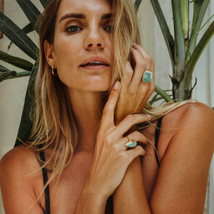 Emerald Quartz Elfin Ring