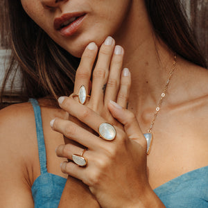 Rainbow Moonstone Elfin Ring