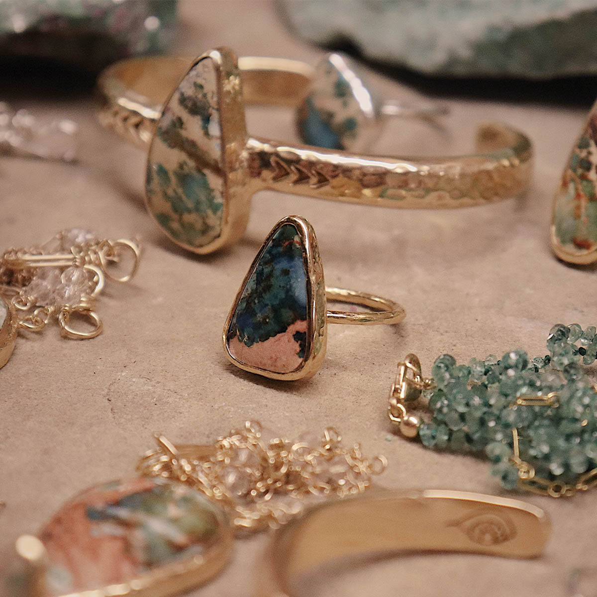 Copper Chrysocolla Elfin Ring