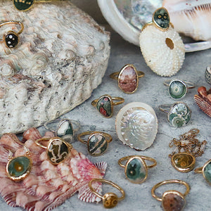 Ocean Jasper Elfin Ring
