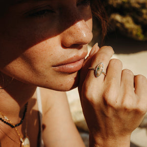 Ocean Jasper Elfin Ring