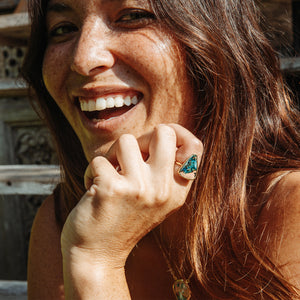Copper Chrysocolla Elfin Ring